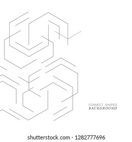 Vector illustration design with connect hexagon pattern background.