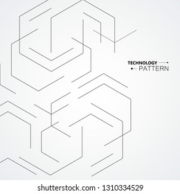 Vector illustration design with connect hexagon pattern background.