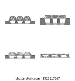 Vector illustration of design and construct icon. Collection of design and bridge stock symbol for web.