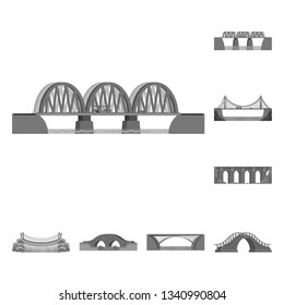 Vector illustration of design and construct icon. Collection of design and bridge stock symbol for web.