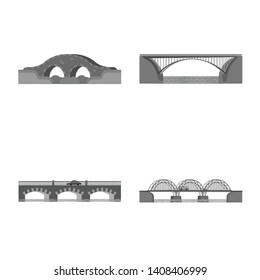 Vector illustration of design and construct symbol. Set of design and bridge stock symbol for web.