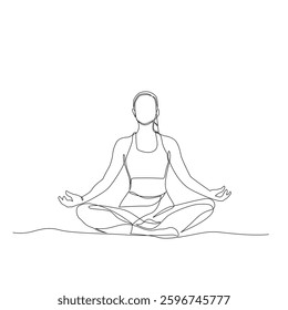 Vector illustration design Continuous line art or One line drawing of hand with yoga