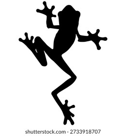 Diseño de Ilustración vectorial de una silueta de rana arrastrándose