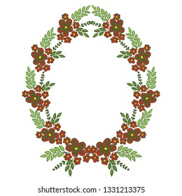 Vector illustration design crowd floral frame hand drawn