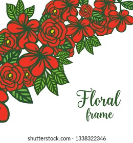 Vector illustration design crowd red wreath frame hand drawn