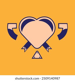 Diseño de Ilustración vectorial de una taza con forma de corazón en colores melocotón y azul en un estilo simple. conveniente para logotipos, iconos, carteles, anuncios, Anuncios, empresas, diseños de camisetas, pegatinas, Web