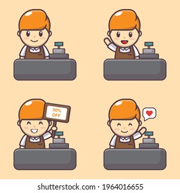 vector illustration design of cute cashier 