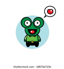 Vector illustration design of cute frogs in love