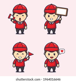 vector illustration design of cute supporters