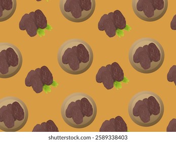 Vector illustration design with date fruit pattern