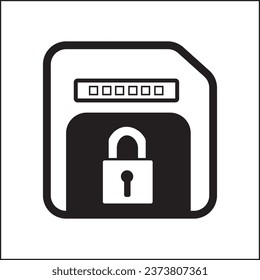 vector illustration design of disk with padlock in black and white colors. Suitable for logos, icons, posters, t-shirt designs, concepts, websites, advertisements, stickers.