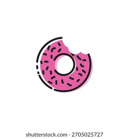 Diseño de Ilustración vectorial de donas que se han comido, mordidas.