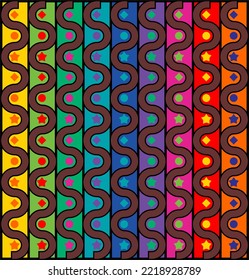 
vector illustration design drawing with saturated and simple abstract background in the form of colorful or rainbow line ornaments