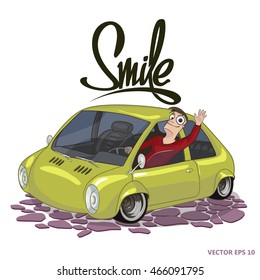 Vector illustration design driver with car