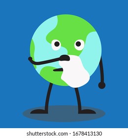 Vector illustration design of the earth being hit by a virus outbreak. for presentations, outreach, infographic etc.