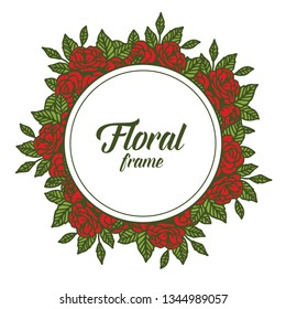 Vector illustration design elemen with rose floral frame hand drawn