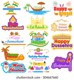 vector illustration of design element for Holidays of India