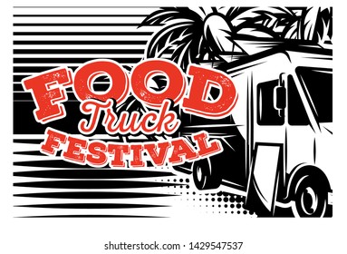 Vector illustration with design elements for advertising street food festival.