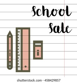  Vector Illustration Design Elements on Lined Sketchbook Paper Background