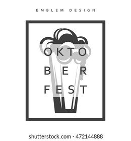 Vector illustration design Emblem Oktoberfest. Festivities in Germany. Oktoberfest Celebration
