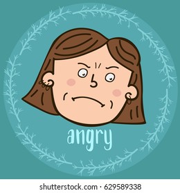 Vector illustration design emotions face people portrait