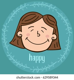 Vector illustration design emotions face people portrait