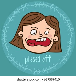 Vector illustration design emotions face people portrait