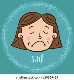 Vector illustration design emotions face people portrait