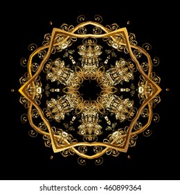 Vector illustration. Design for Fabric or Wallpaper. Ethnic of Lace Snowflakes. Lacy Fashion Print for Textile. Decorative Texture Background of Mandalas. Stylized Flowers. Folk Style.