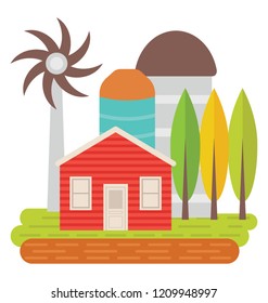 
Vector illustration design of a farmhouse
