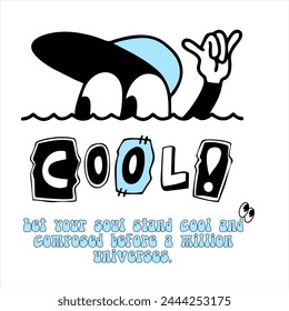 Vector illustration design for fashion graphics, t shirt prints, back design oversized t shirt