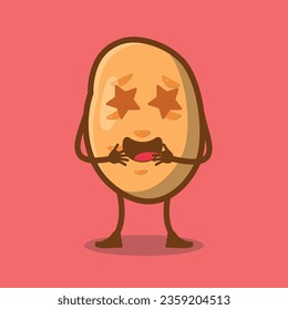 Vector Illustration Design Featuring a Hand-Drawn Starry Potato Character