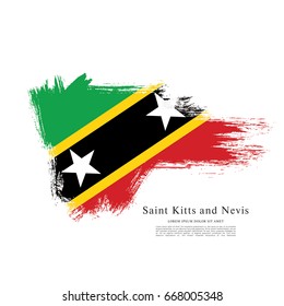 Vector illustration design of the Federation of Saint Kitts and Nevis flag