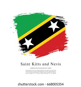 Vector illustration design of the Federation of Saint Kitts and Nevis flag