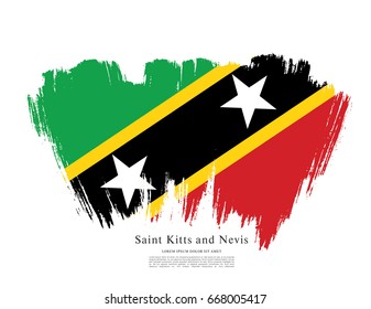 Vector illustration design of the Federation of Saint Kitts and Nevis flag