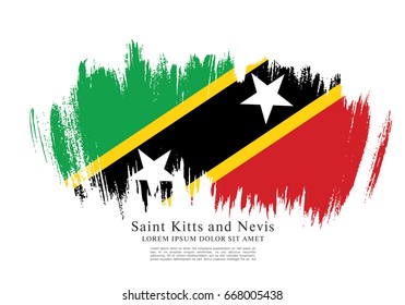 Vector illustration design of the Federation of Saint Kitts and Nevis flag