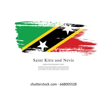Vector illustration design of the Federation of Saint Kitts and Nevis flag