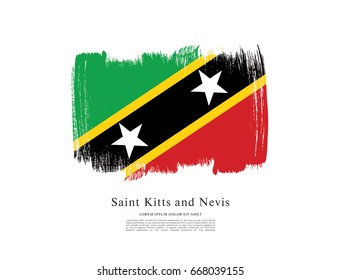 Vector illustration design of the Federation of Saint Kitts and Nevis flag