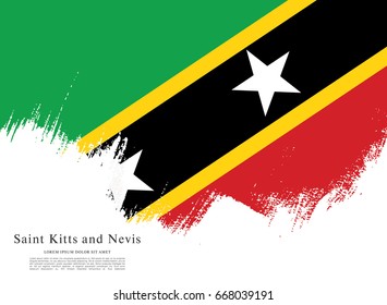 Vector illustration design of the Federation of Saint Kitts and Nevis flag