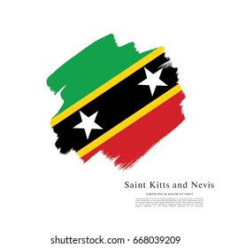 Vector illustration design of the Federation of Saint Kitts and Nevis flag