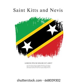 Vector illustration design of the Federation of Saint Kitts and Nevis flag