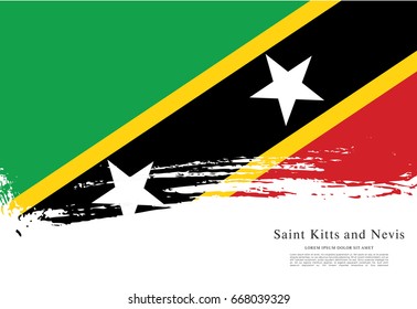Vector illustration design of the Federation of Saint Kitts and Nevis flag