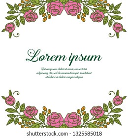 Vector illustration design flower frame for celebration marriage hand drawn