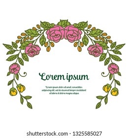Vector illustration design flower frame for celebration marriage hand drawn