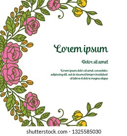 Vector illustration design flower frame for celebration marriage hand drawn