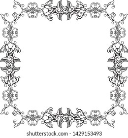 Vector illustration design flower frame for ornate of invitation card