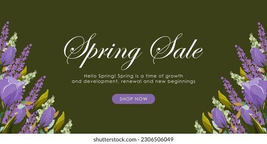 Vector illustration. Design for flyer, banner, postcard, spring sale, discounts, special offer. Wedding invitation decor. Flower shop, wedding shop.