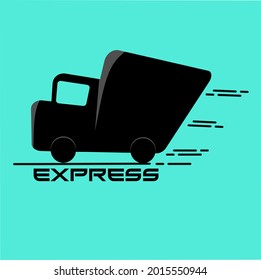 Diseño de ilustraciones vectoriales, vagón de mercancías en la carretera rápido. Se puede usar como símbolo de entrega rápida y fácil de mercancías.