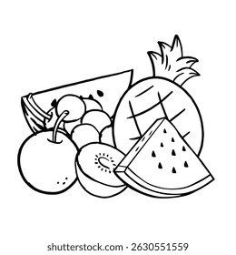 vector illustration design of fruit character image icon