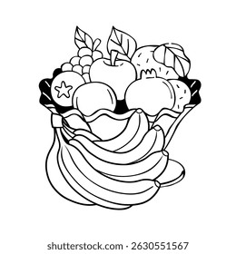 vector illustration design of fruit character image icon